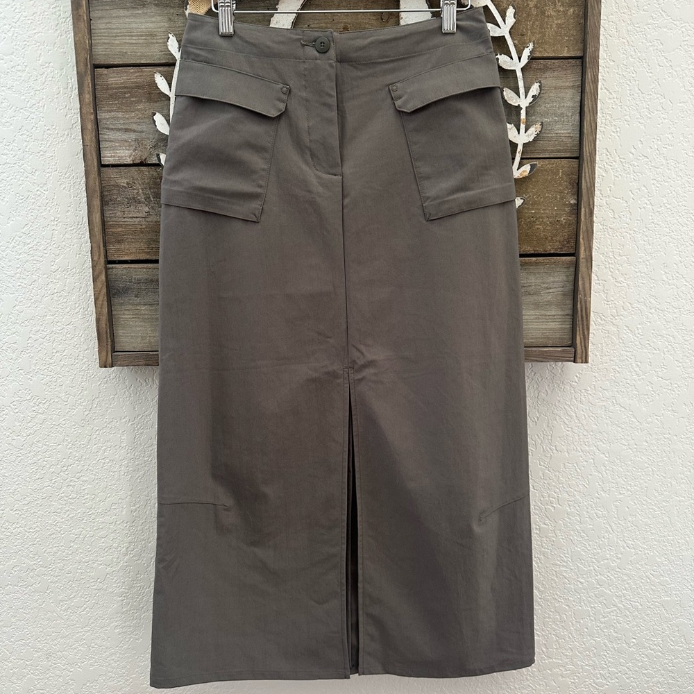 Patagonia Continental Utility Long Skirt in Olive Gray ladies 6 NWT